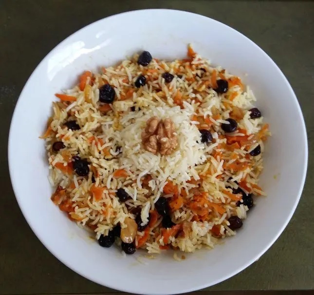 Sweet pilaf with cranberries, carrots & walnuts – my own&nbsp;recipe
